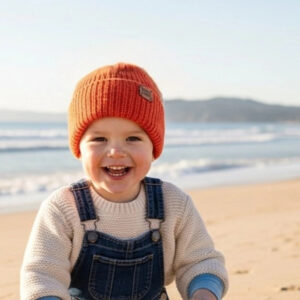 gorro inverno crianca tricot laranja vivo pescador orange spark coastland streetwear