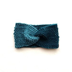 fita de cabelo inverno tricot azul petroleo la teal wave coastland streetwear