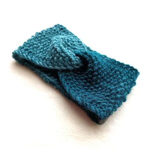 fita de cabelo inverno tricot azul petroleo la teal wave coastland streetwear
