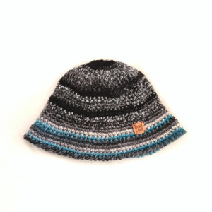 bucket hat inverno crochet stormy sea coastland streetwear