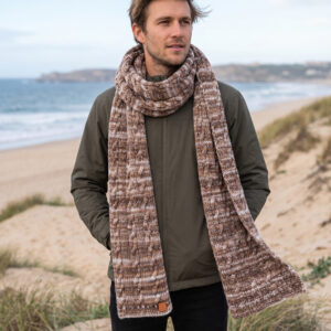 cachecol inverno tricot homem bege branco chunky winter cliff coastland streetwear