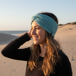 fita de cabelo inverno tricot azul turquesa turquoise breeze coastland streetwear