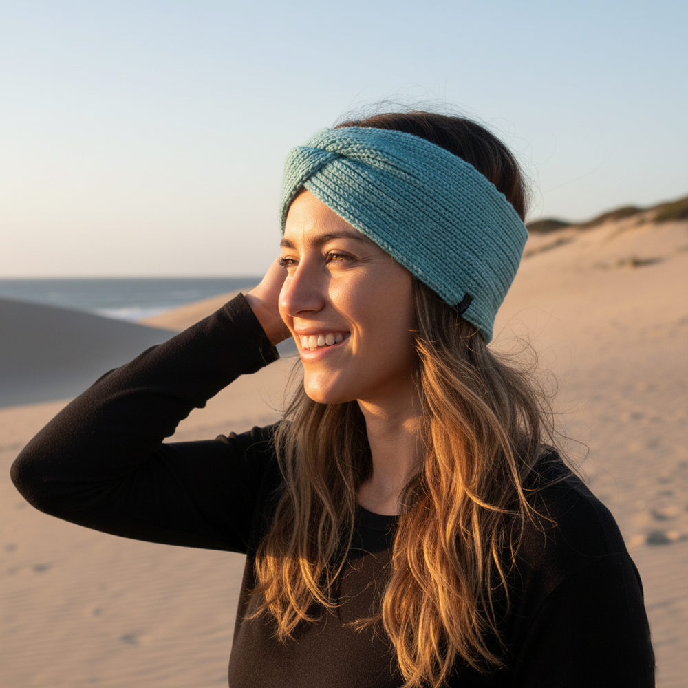 fita de cabelo inverno tricot azul turquesa turquoise breeze coastland streetwear