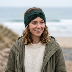 fita de cabelo inverno tricot verde escuro forest coast coastland streetwear