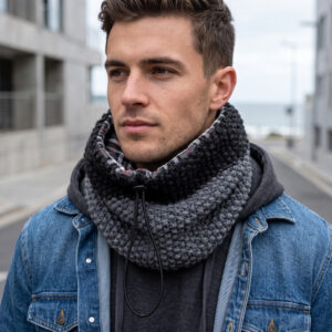 gola inverno tricot reversivel homem cinza xadrez urban ridge coastland streetwear