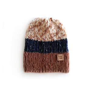 gorro inverno tricot castanho azul branco coastal drift coastland streetwear