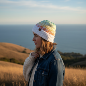 gorro inverno tricot mulher branco chevron pastel la virgem coastland streetwear