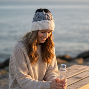 gorro inverno tricot mulher branco cinza preto trancas monochrome peak coastland streetwear