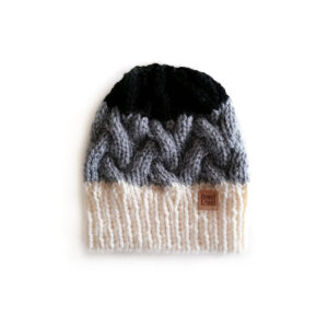 gorro inverno tricot mulher branco cinza preto trancas monochrome peak coastland streetwear