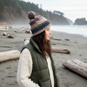 gorro inverno tricot pompom mulher rosa azul petroleo bege petal sea coastland streetwear