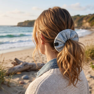 scrunchie inverno tricot azul claro algodao light sky coastland streetwear