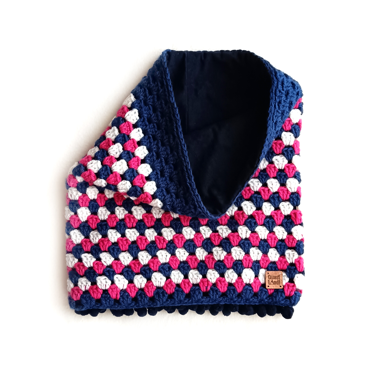 gola inverno crochet forro veludo azul rosa pompons velvet berry coastland streetwear