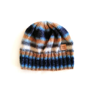 gorro inverno tricot riscas azul bege cinza branco la coastal ridge coastland streetwear