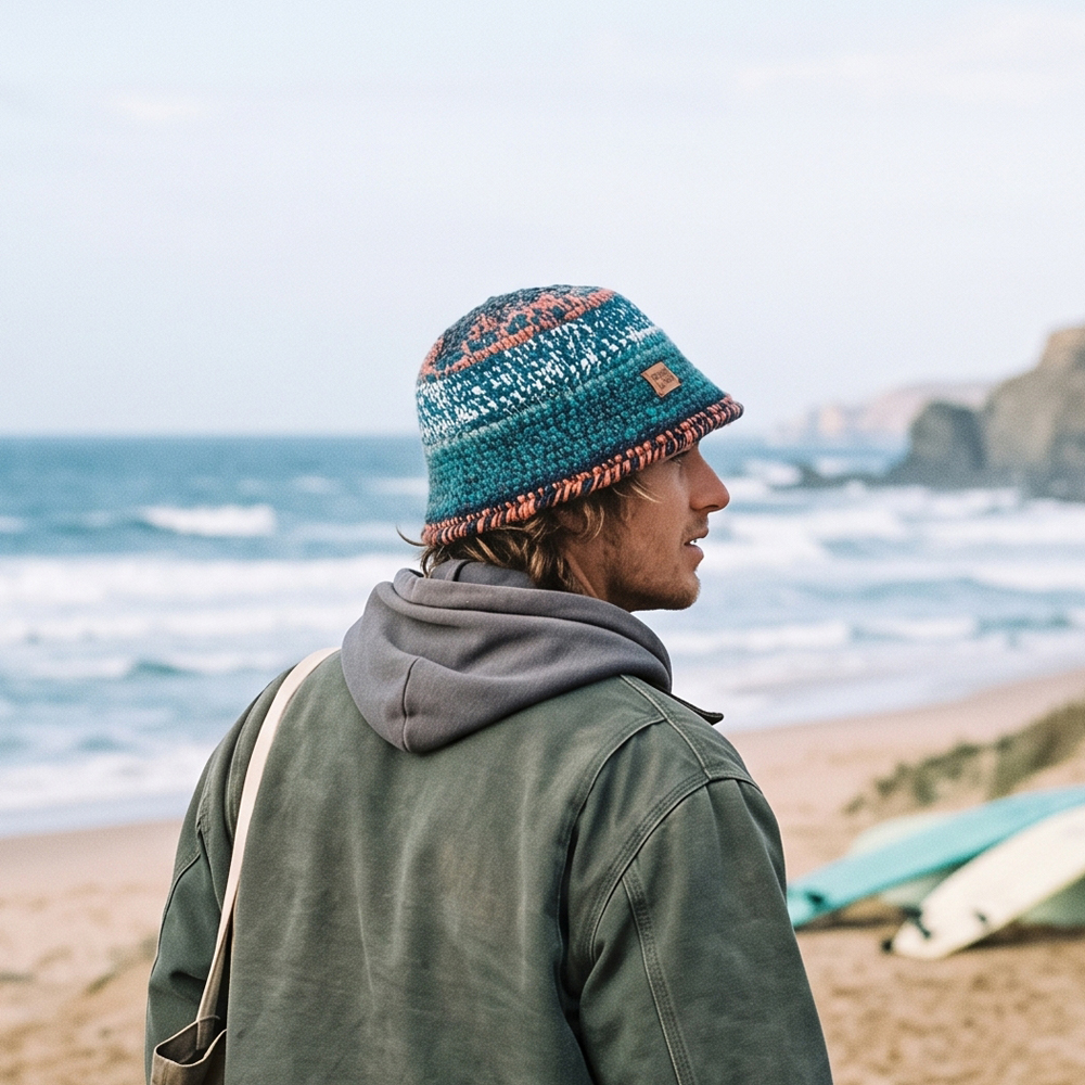 coastland streetwear bucket hat coral azul turquesa chapeu gorro