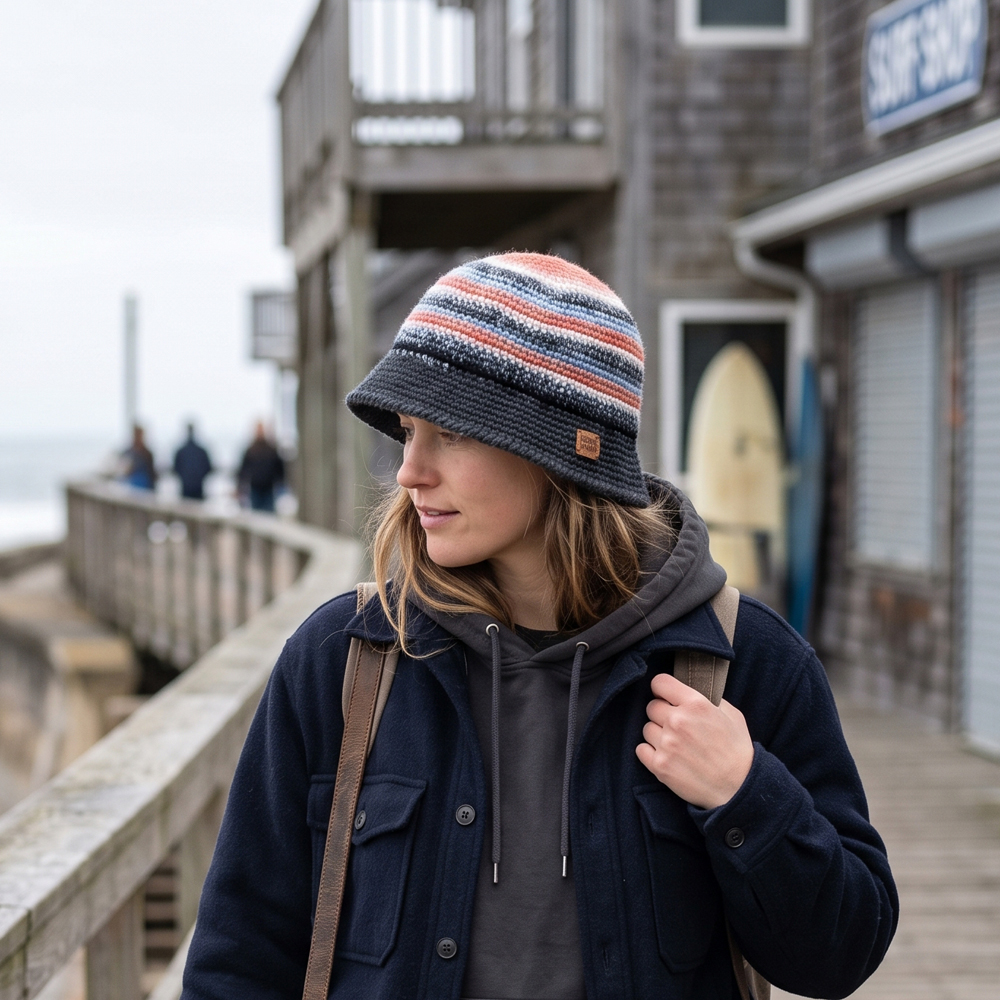 coastland streetwear bucket hat laranja cinzento chapeu gorro