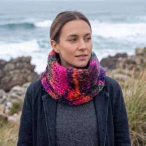 gola inverno tricot mulher multicolor malha grossa la virgem rainbow glow coastland streetwear