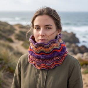 gola inverno tricot mulher roxo laranja ondas la violet reef coastland streetwear