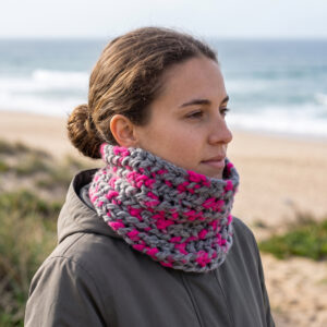 gola multifuncional 2 em 1 tricot faixa cabeca cinza rosa fucsia berry ash coastland streetwear