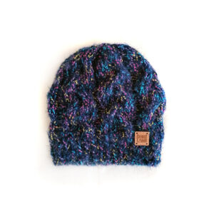 gorro inverno tricot torcidos azul fofo macio salpicado rosa amarelo turquesa cosmic reef coastland streetwear