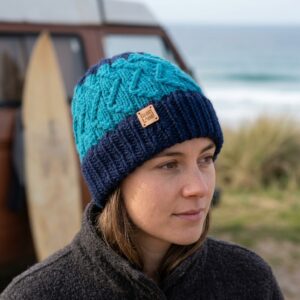 gorro inverno tricot trancas azul marinho turquesa ocean cables coastland streetwear