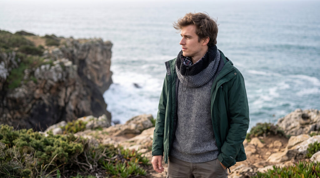 gola artesanal em tricot feita à mão em portugal, para o frio.