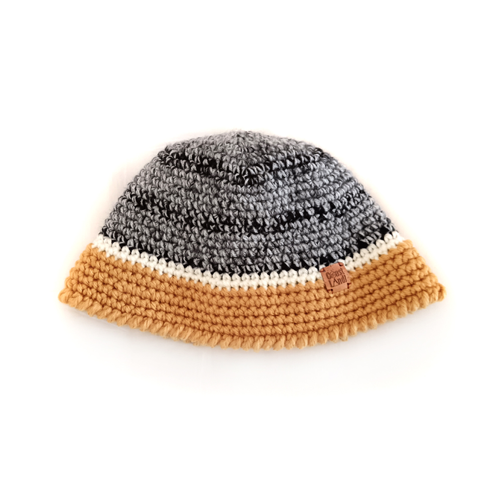 bucket hat inverno crochet cinzento branco amarelo mostarda urban dune coastland streetwear