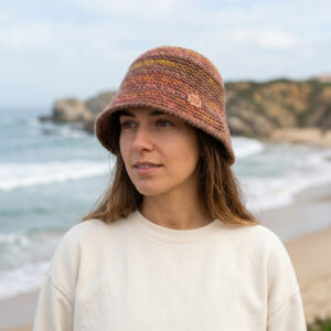 chapeu bucket hat crochet mesclado castanho earthwood coastland streetwear