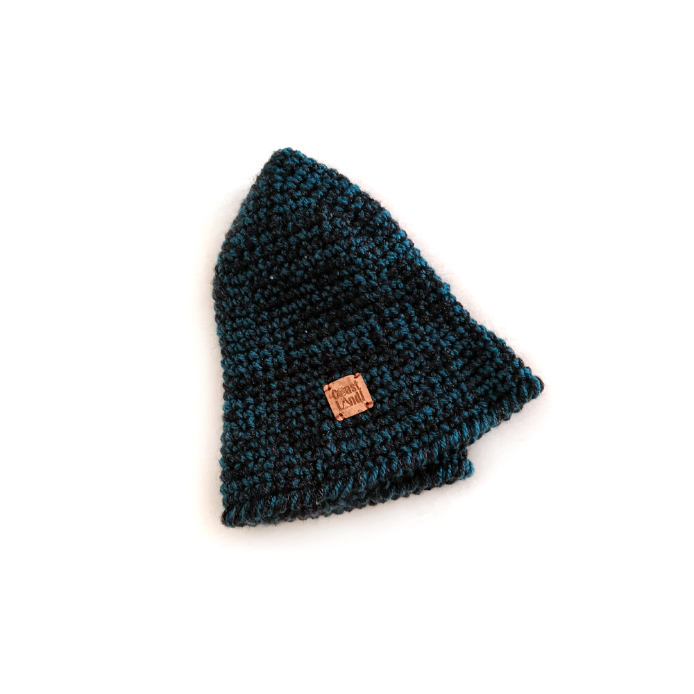 chapeu bucket hat crochet mesclado azul petroleo cinzento escuro teal shadow coastland streetwear